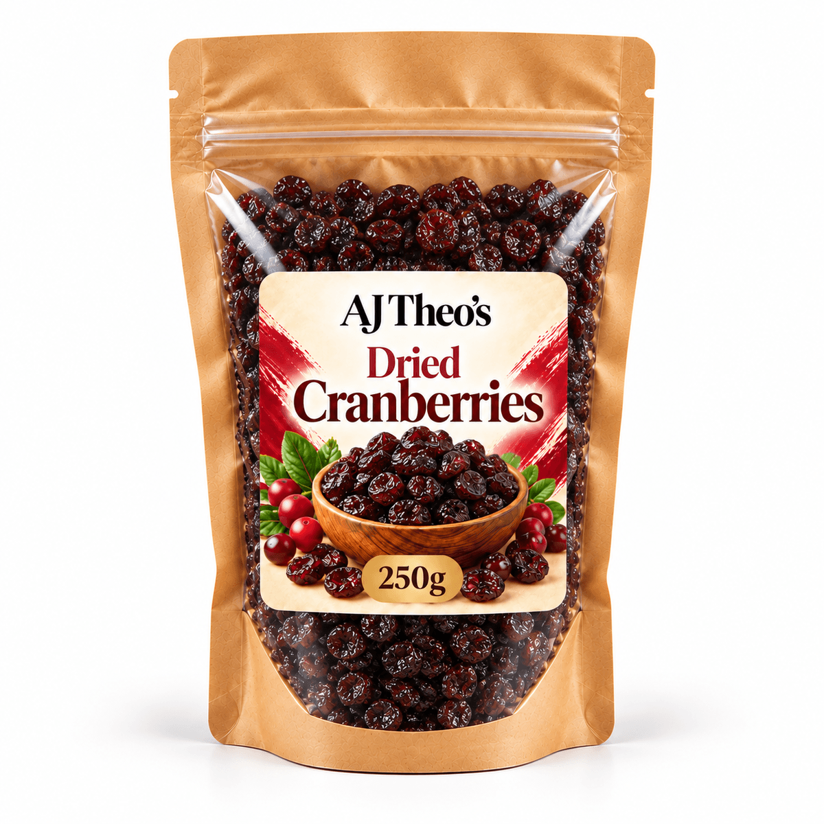 AJ Theo's Dried Cranberries 250g