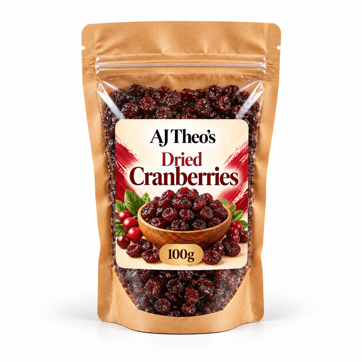 AJ Theo's Dried Cranberries 100g