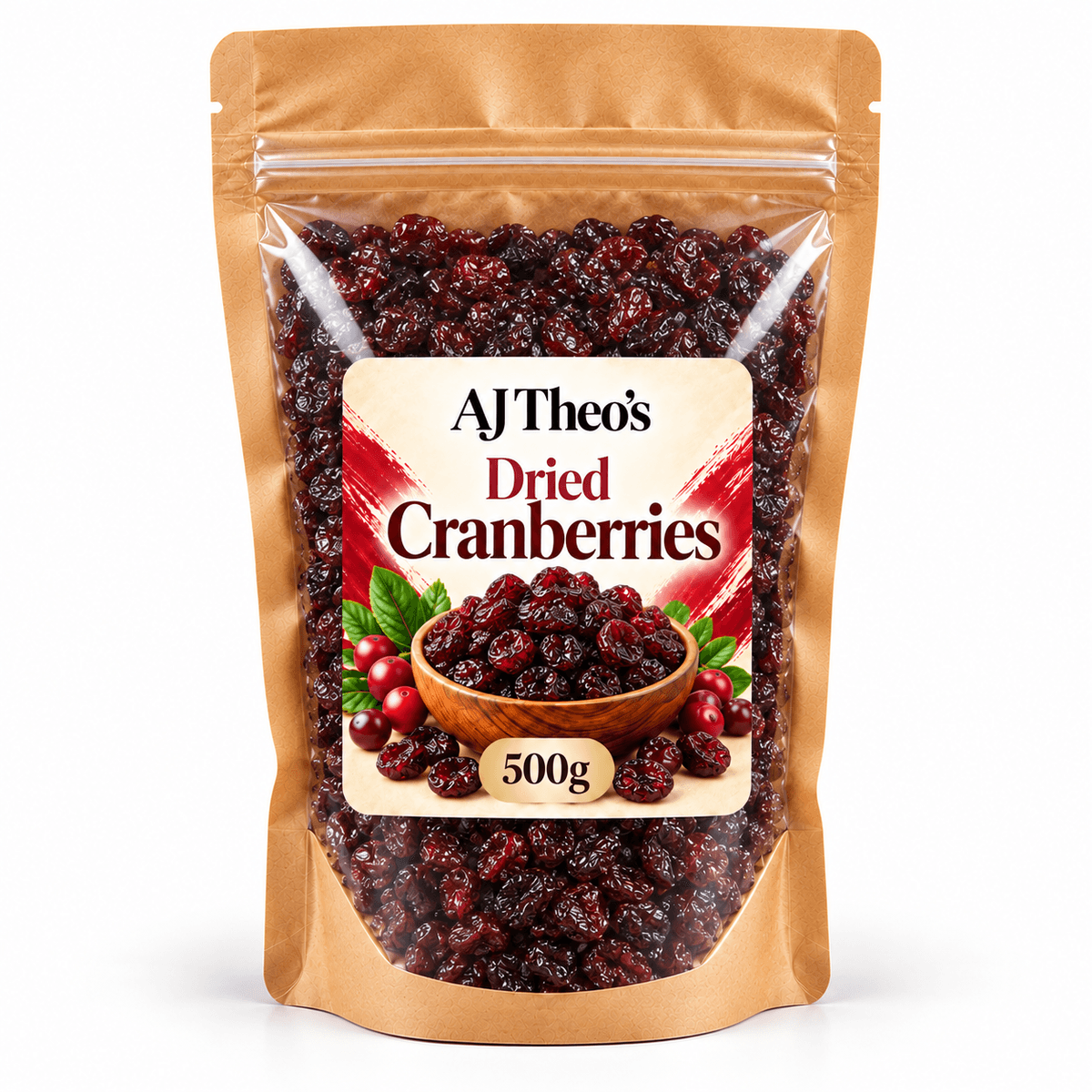 AJ Theo's Dried Cranberries 500g