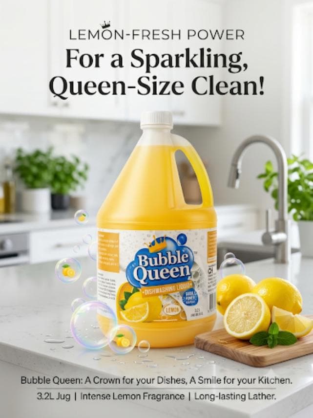 Bubble Queen Dishwashing Lemon 3.2l